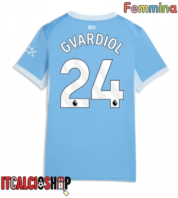 Manchester City Josko Gvardiol #24 Prima Maglia Femmina 2026-27 Manica Corta